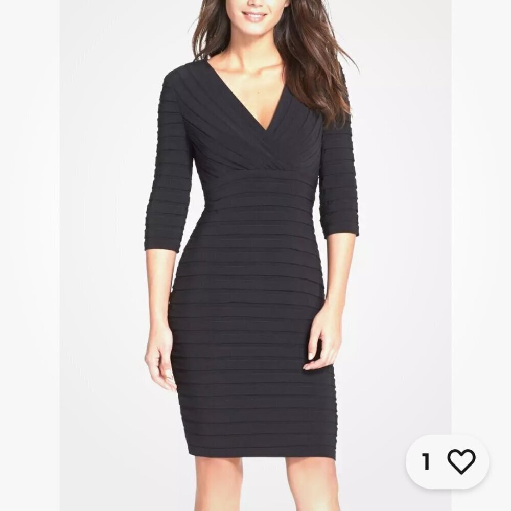 American Living Black Shutter Pleat Sheath Dress - 4
